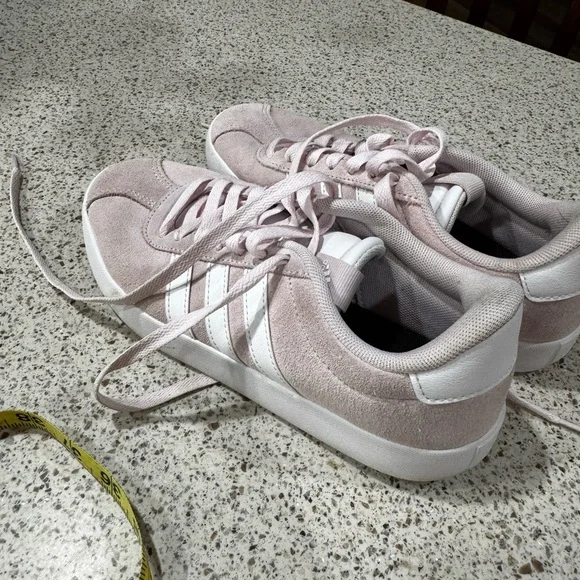 Adidas Women's Soft Pink and White Sneakers - Picture 7 of 7
